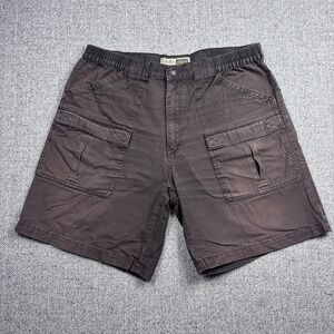 Cabela's Cargo Shorts Mens 38 Green Elastic Waist Canvas Outdoor Hiking